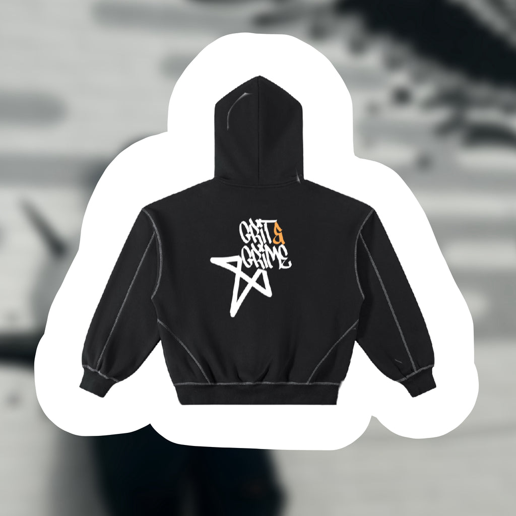 Grit&Grime Stitched Boxy Zip Hoodie