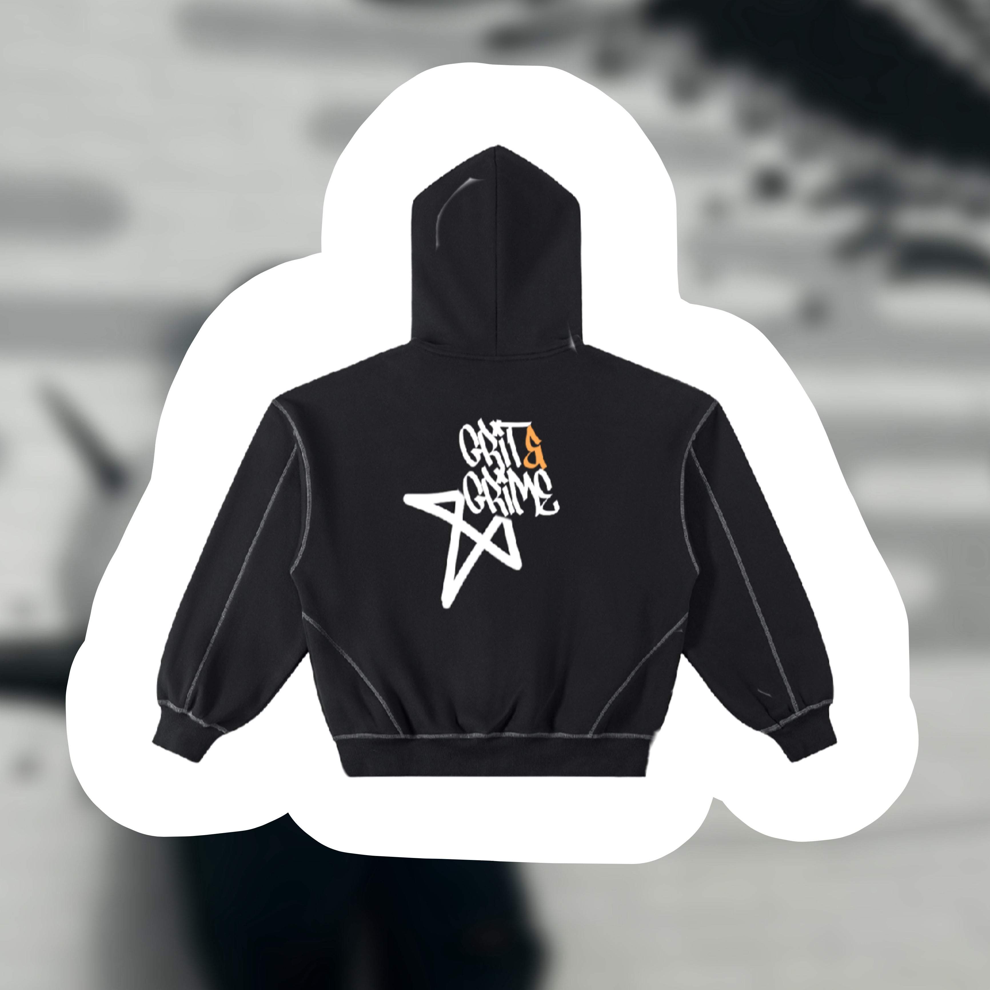 Grit&Grime Stitched Boxy Zip Hoodie